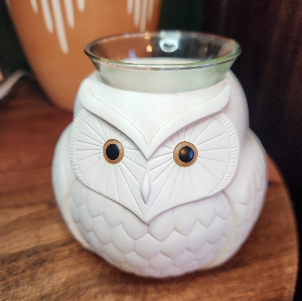 PartyLite White Owl Tealight Candle Holder